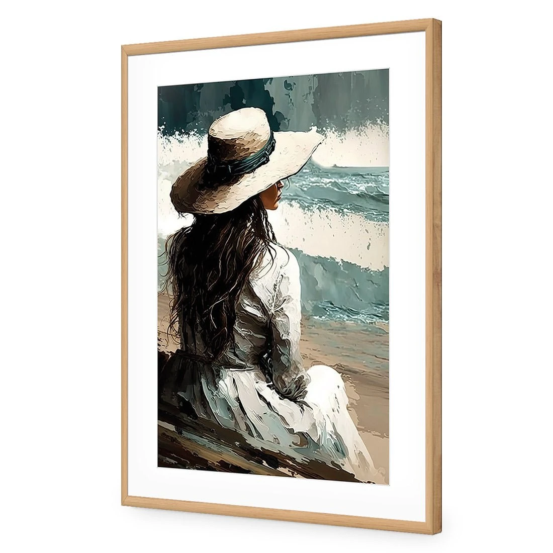 Beach Beauty Beach Beauty -WALL ART DESGIN SALE beach beauty acrylic glass with border oak frame 45x30cm 403416