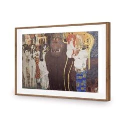 Beethoven Frieze By Gustav Klimt -WALL ART DESGIN SALE beethoven frieze by gustav klimt acrylic glass with border natural frame 45x30cm 709542