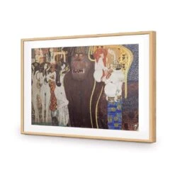 Beethoven Frieze By Gustav Klimt -WALL ART DESGIN SALE beethoven frieze by gustav klimt acrylic glass with border oak frame 45x30cm 447405
