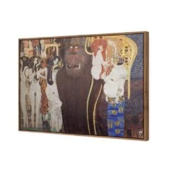 Beethoven Frieze By Gustav Klimt -WALL ART DESGIN SALE beethoven frieze by gustav klimt canvas natural floating frame 45x30cm 953693