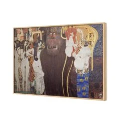 Beethoven Frieze By Gustav Klimt -WALL ART DESGIN SALE beethoven frieze by gustav klimt canvas oak floating frame 45x30cm 257379