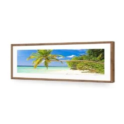 Bending Palm Tree (Long) 13 Bending Palm Tree (Long) -WALL ART DESGIN SALE bending palm tree long acrylic glass with border natural frame 90x30cm 494025