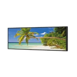 Bending Palm Tree (Long) 4 Bending Palm Tree (Long) -WALL ART DESGIN SALE bending palm tree long canvas black floating frame 60x20cm 251980
