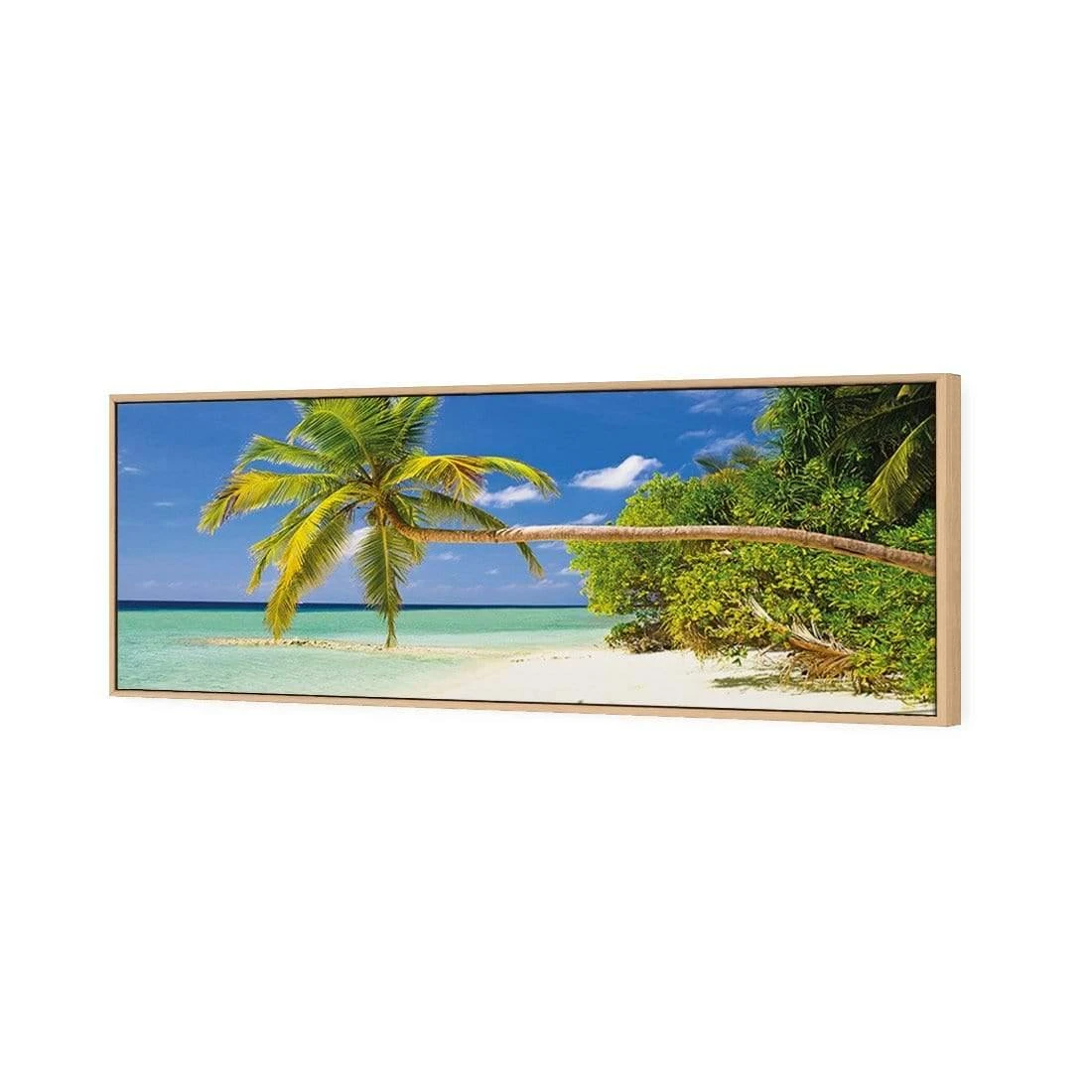 Bending Palm Tree (Long) Bending Palm Tree (Long) -WALL ART DESGIN SALE bending palm tree long canvas oak floating frame 60x20cm 720613