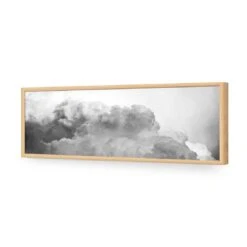 Billowing, Black And White (Long) 18 Billowing, Black And White (Long) -WALL ART DESGIN SALE billowing black and white long acrylic glass no border oak frame 90x30cm 777557