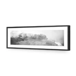 Billowing, Black And White (Long) 11 Billowing, Black And White (Long) -WALL ART DESGIN SALE billowing black and white long acrylic glass with border black frame 90x30cm 311975