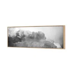 Billowing, Black And White (Long) 7 Billowing, Black And White (Long) -WALL ART DESGIN SALE billowing black and white long canvas oak floating frame 60x20cm 733076