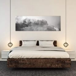 Billowing, Black And White (Long) 4 Billowing, Black And White (Long) -WALL ART DESGIN SALE billowing black and white long canvas stretched canvas 60x20cm 609665