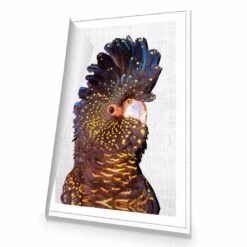 Black Cockatoo Front, Linen Canvas Art -WALL ART DESGIN SALE black cockatoo front linen canvas art 45x30cm rolled canvas 364142