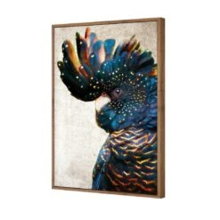 Black Cockatoo Side, Grunge Canvas Art -WALL ART DESGIN SALE black cockatoo side grunge canvas art 45x30cm natural frame 725753