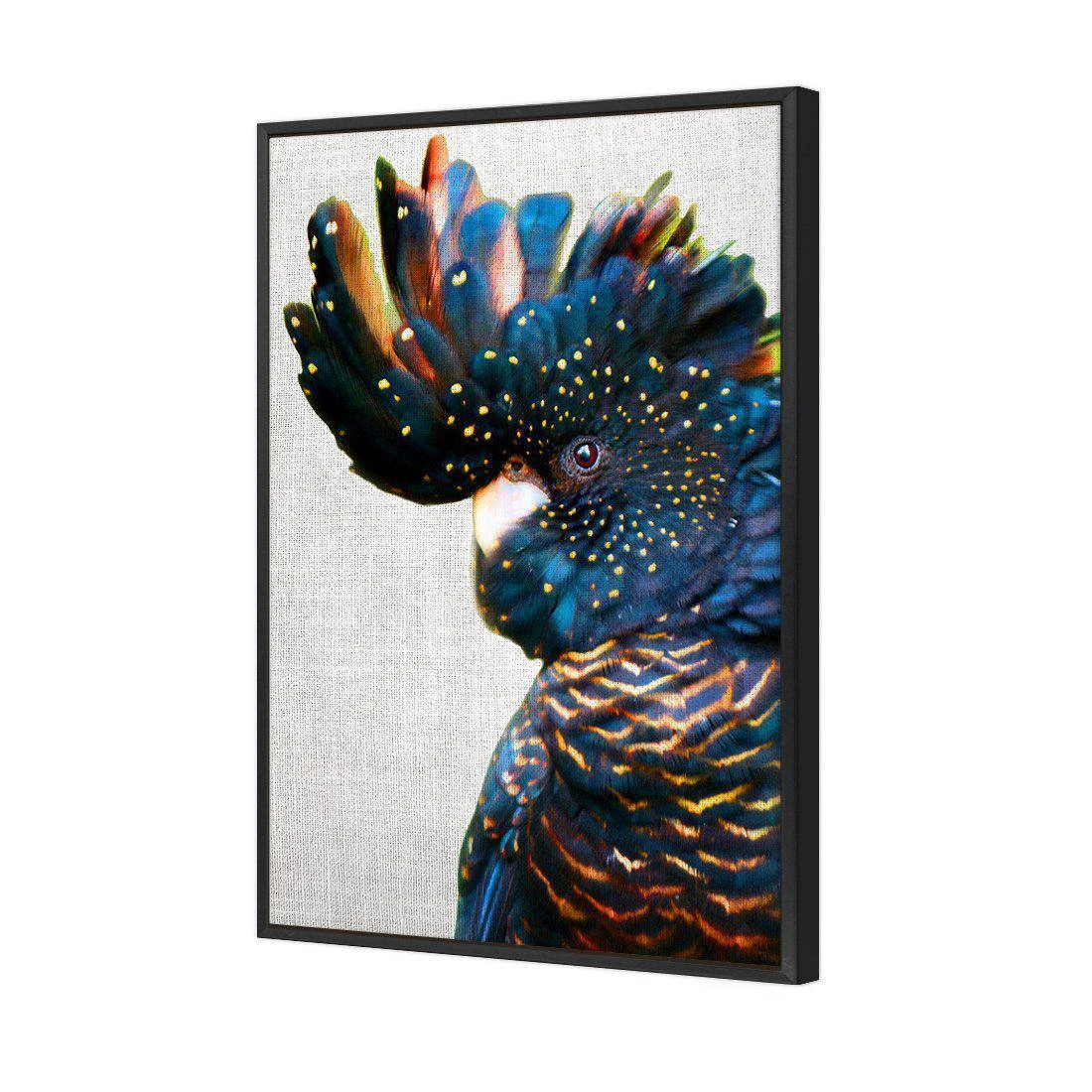Black Cockatoo Side, Linen Canvas Art Black Cockatoo Side, Linen Canvas Art -WALL ART DESGIN SALE black cockatoo side linen canvas art 45x30cm black frame 518701