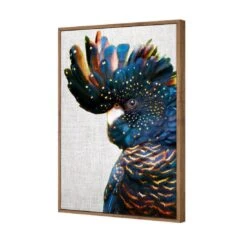 Black Cockatoo Side, Linen Canvas Art 6 Black Cockatoo Side, Linen Canvas Art -WALL ART DESGIN SALE black cockatoo side linen canvas art 45x30cm natural frame 717673