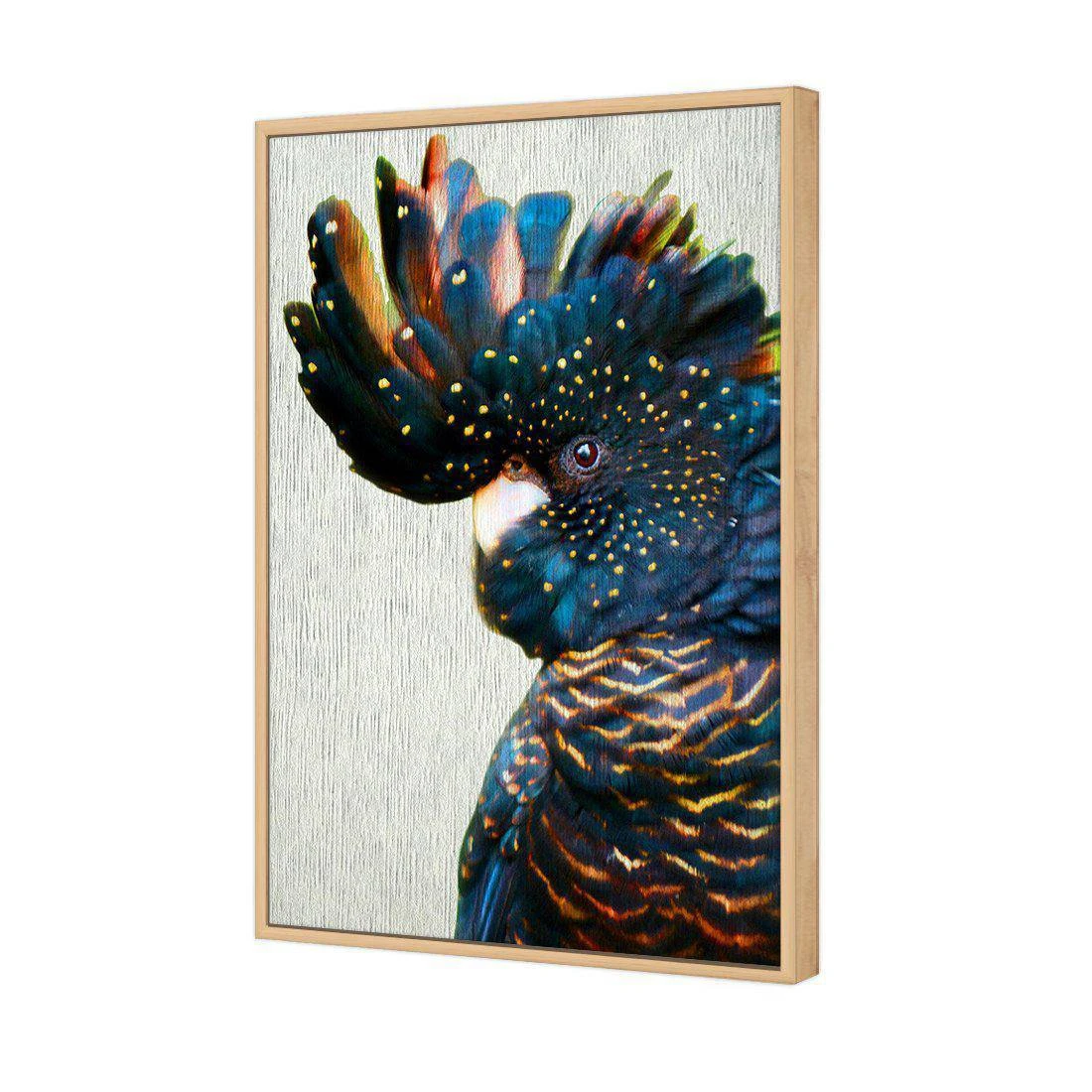 Black Cockatoo Side, Paper Canvas Art Black Cockatoo Side, Paper Canvas Art -WALL ART DESGIN SALE black cockatoo side paper canvas art 45x30cm oak frame 253108