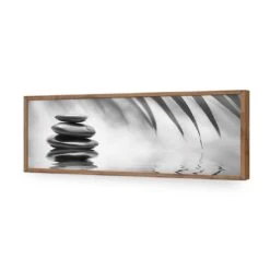 Black Stone Reflection, Black And White (Long) 18 Black Stone Reflection, Black And White (Long) -WALL ART DESGIN SALE black stone reflection black and white long acrylic glass no border natural frame 90x30cm 426402
