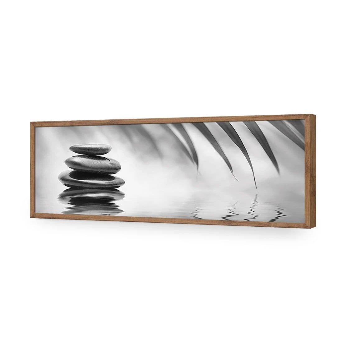 Black Stone Reflection, Black and White (Long) Black Stone Reflection, Black And White (Long) -WALL ART DESGIN SALE black stone reflection black and white long acrylic glass no border natural frame 90x30cm 426402