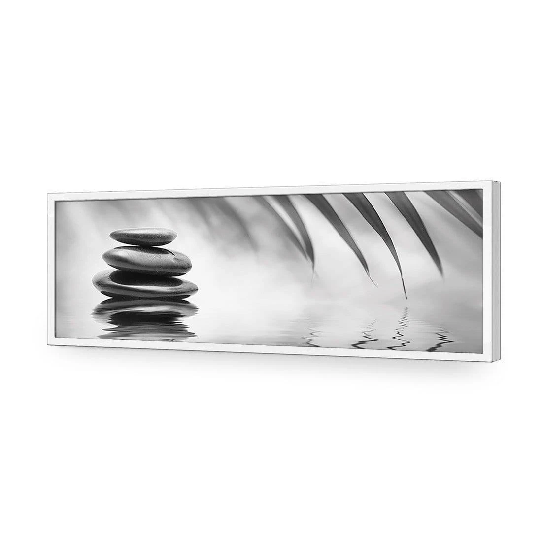 Black Stone Reflection, Black and White (Long) Black Stone Reflection, Black And White (Long) -WALL ART DESGIN SALE black stone reflection black and white long acrylic glass no border white frame 90x30cm 344373