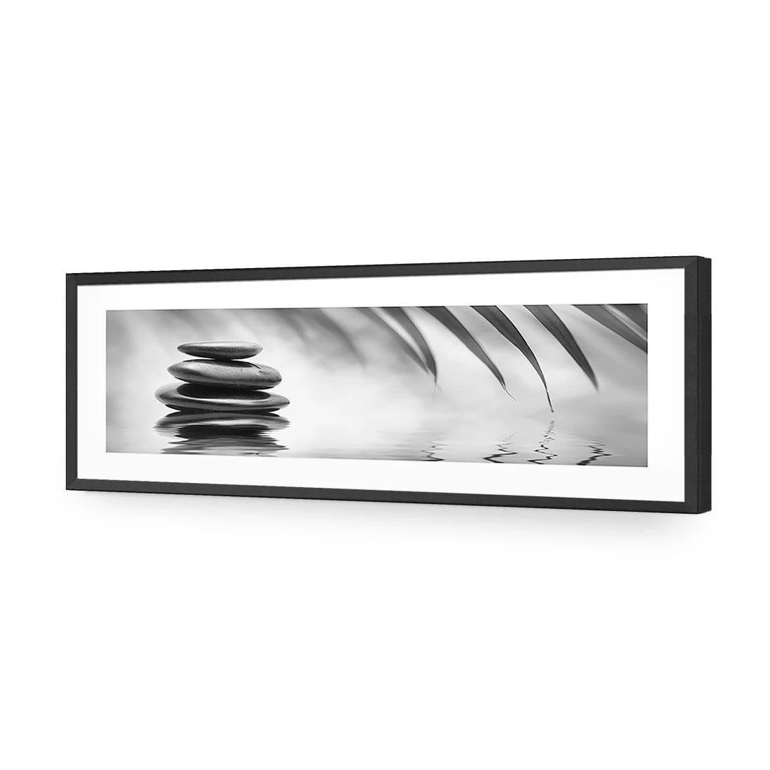 Black Stone Reflection, Black and White (Long) Black Stone Reflection, Black And White (Long) -WALL ART DESGIN SALE black stone reflection black and white long acrylic glass with border black frame 90x30cm 236738
