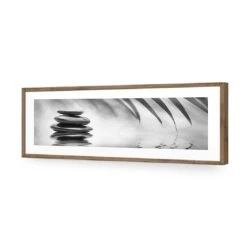 Black Stone Reflection, Black And White (Long) 13 Black Stone Reflection, Black And White (Long) -WALL ART DESGIN SALE black stone reflection black and white long acrylic glass with border natural frame 90x30cm 138563