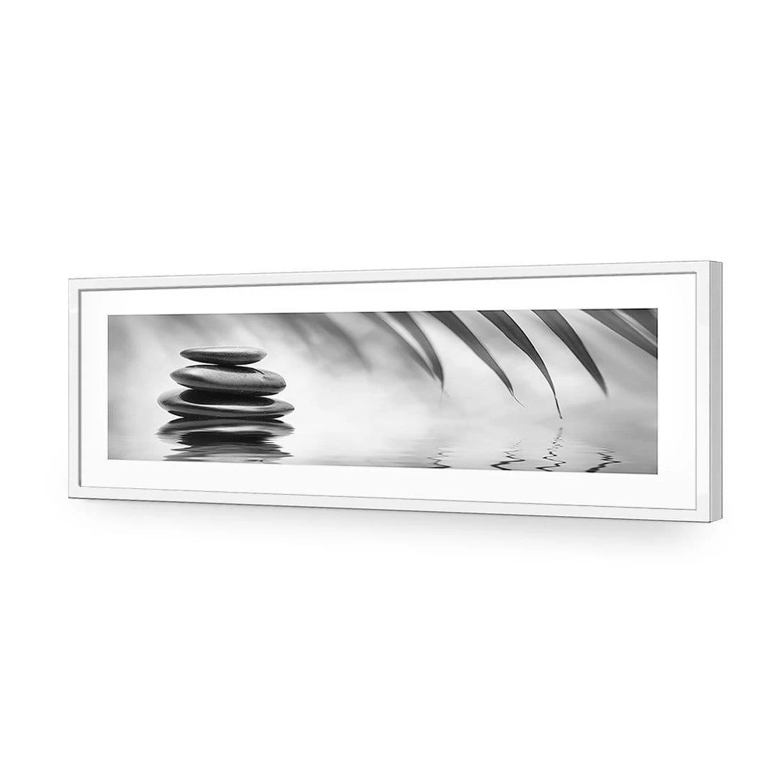 Black Stone Reflection, Black and White (Long) Black Stone Reflection, Black And White (Long) -WALL ART DESGIN SALE black stone reflection black and white long acrylic glass with border white frame 90x30cm 431847
