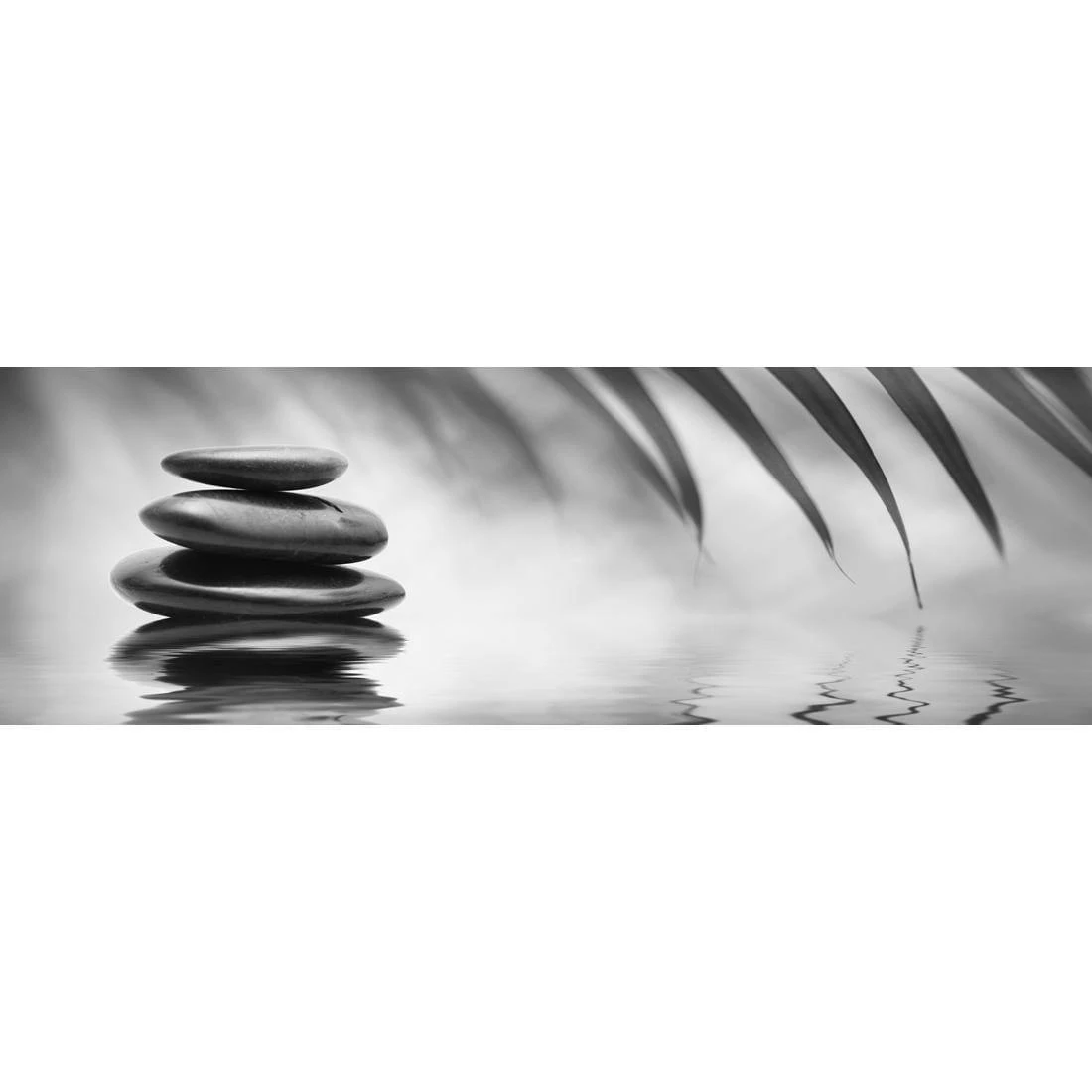 Black Stone Reflection, Black and White (Long) Black Stone Reflection, Black And White (Long) -WALL ART DESGIN SALE black stone reflection black and white long canvas stretched canvas 60x20cm 978617