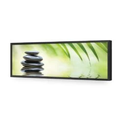 Black Stone Reflection (Long) 15 Black Stone Reflection (Long) -WALL ART DESGIN SALE black stone reflection long acrylic glass no border black frame 90x30cm 849246