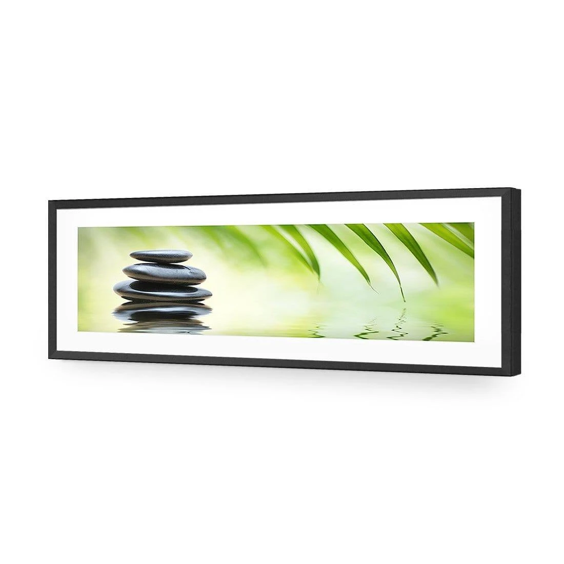 Black Stone Reflection (Long) Black Stone Reflection (Long) -WALL ART DESGIN SALE black stone reflection long acrylic glass with border black frame 90x30cm 524905