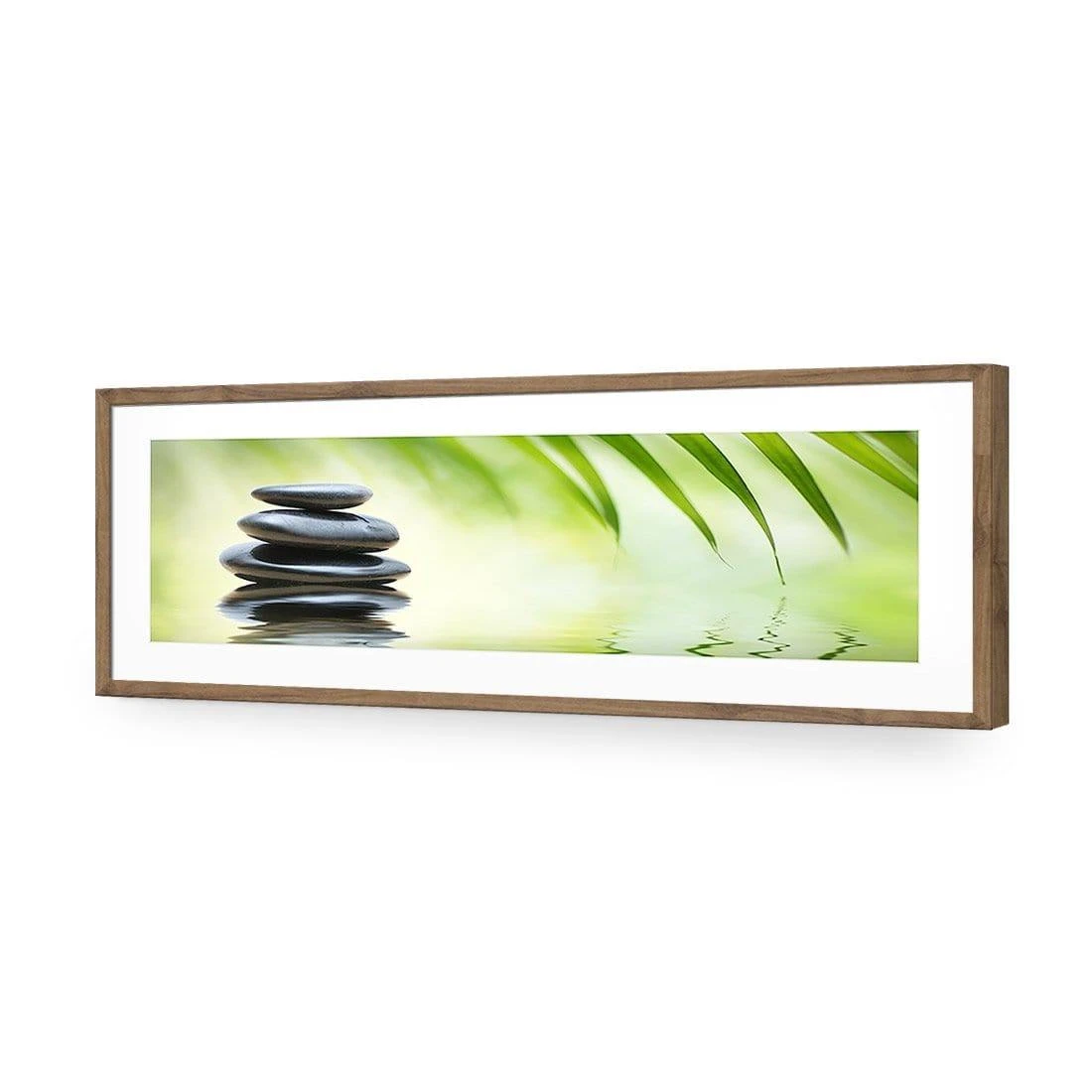 Black Stone Reflection (Long) Black Stone Reflection (Long) -WALL ART DESGIN SALE black stone reflection long acrylic glass with border natural frame 90x30cm 532251