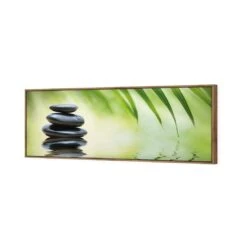 Black Stone Reflection (Long) 7 Black Stone Reflection (Long) -WALL ART DESGIN SALE black stone reflection long canvas natural floating frame 60x20cm 841886