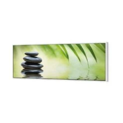 Black Stone Reflection (Long) 5 Black Stone Reflection (Long) -WALL ART DESGIN SALE black stone reflection long canvas white floating frame 60x20cm 195406