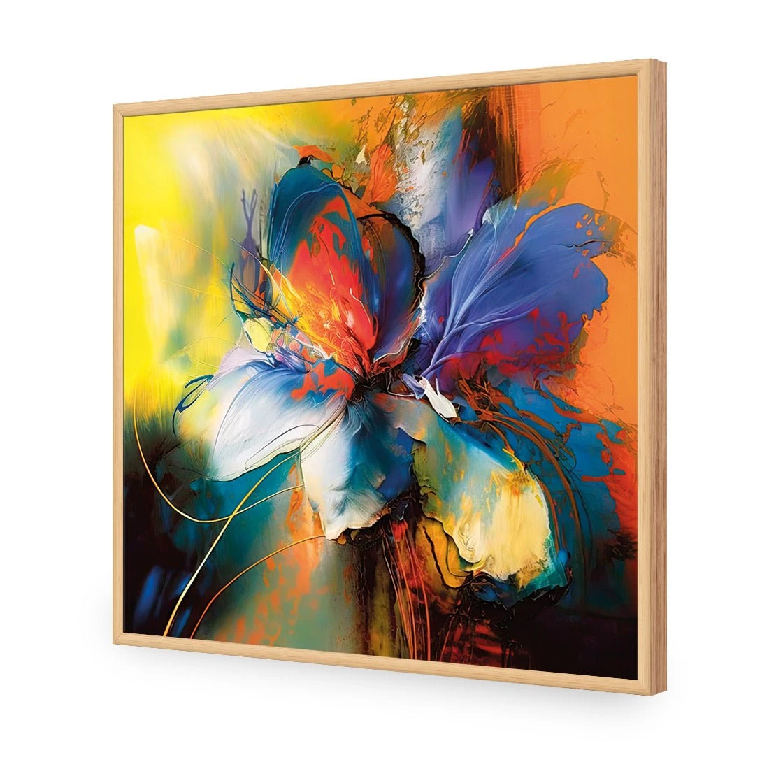 Blue Blossom I Blue Blossom I -WALL ART DESGIN SALE blue blossom i acrylic glass no border oak frame 37x37cm 409489