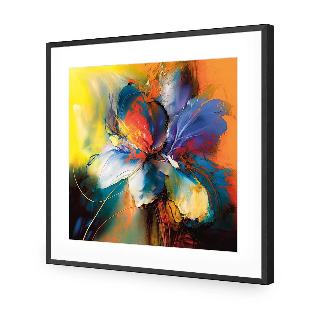 Blue Blossom I Blue Blossom I -WALL ART DESGIN SALE blue blossom i acrylic glass with border black frame 37x37cm 784353