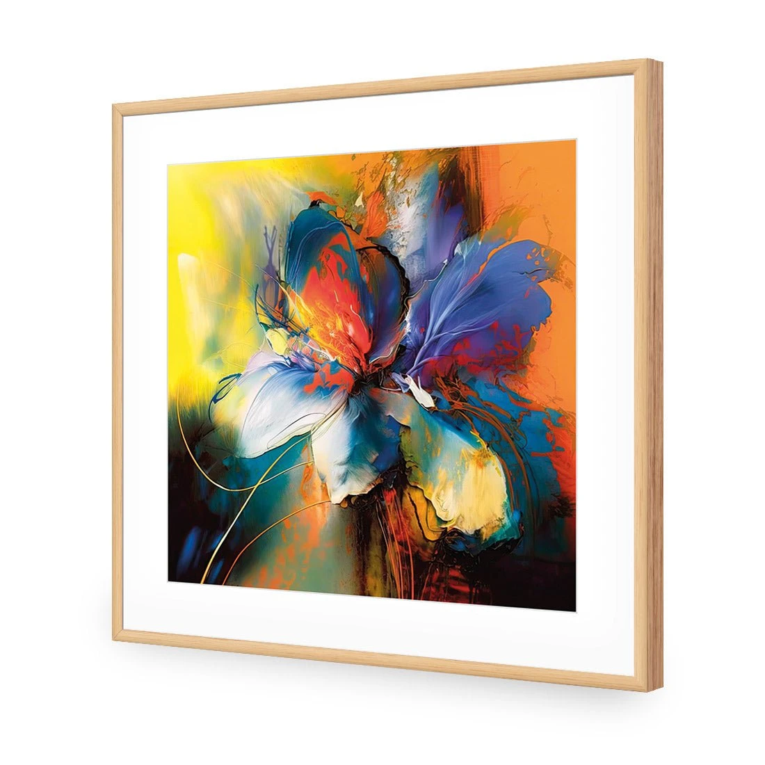 Blue Blossom I Blue Blossom I -WALL ART DESGIN SALE blue blossom i acrylic glass with border oak frame 37x37cm 335031