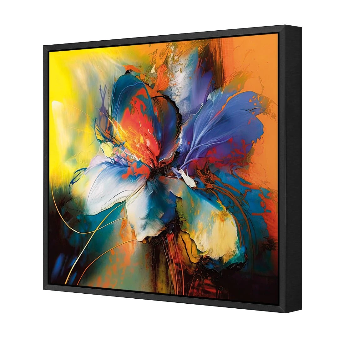 Blue Blossom I Blue Blossom I -WALL ART DESGIN SALE blue blossom i canvas black floating frame 37x37cm 635133