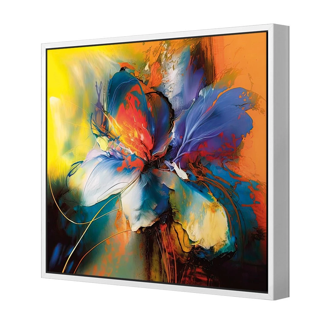 Blue Blossom I Blue Blossom I -WALL ART DESGIN SALE blue blossom i canvas white floating frame 37x37cm 806593