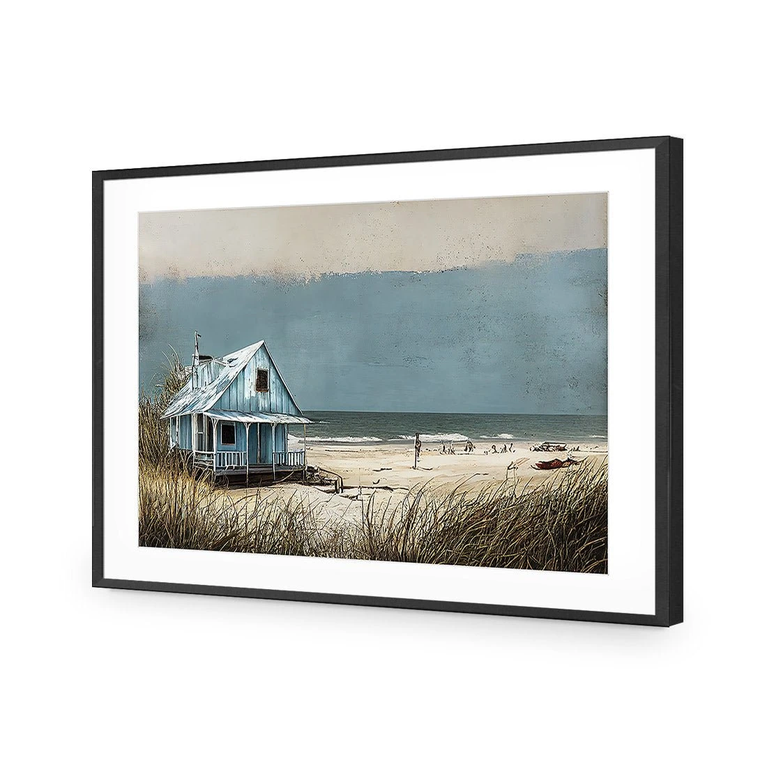Blue Hut Blue Hut -WALL ART DESGIN SALE blue hut acrylic glass with border black frame 45x30cm 343492