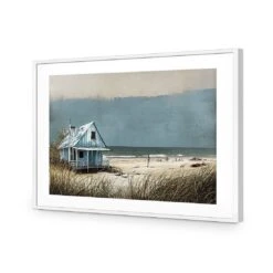 Blue Hut 12 Blue Hut -WALL ART DESGIN SALE blue hut acrylic glass with border white frame 45x30cm 516016