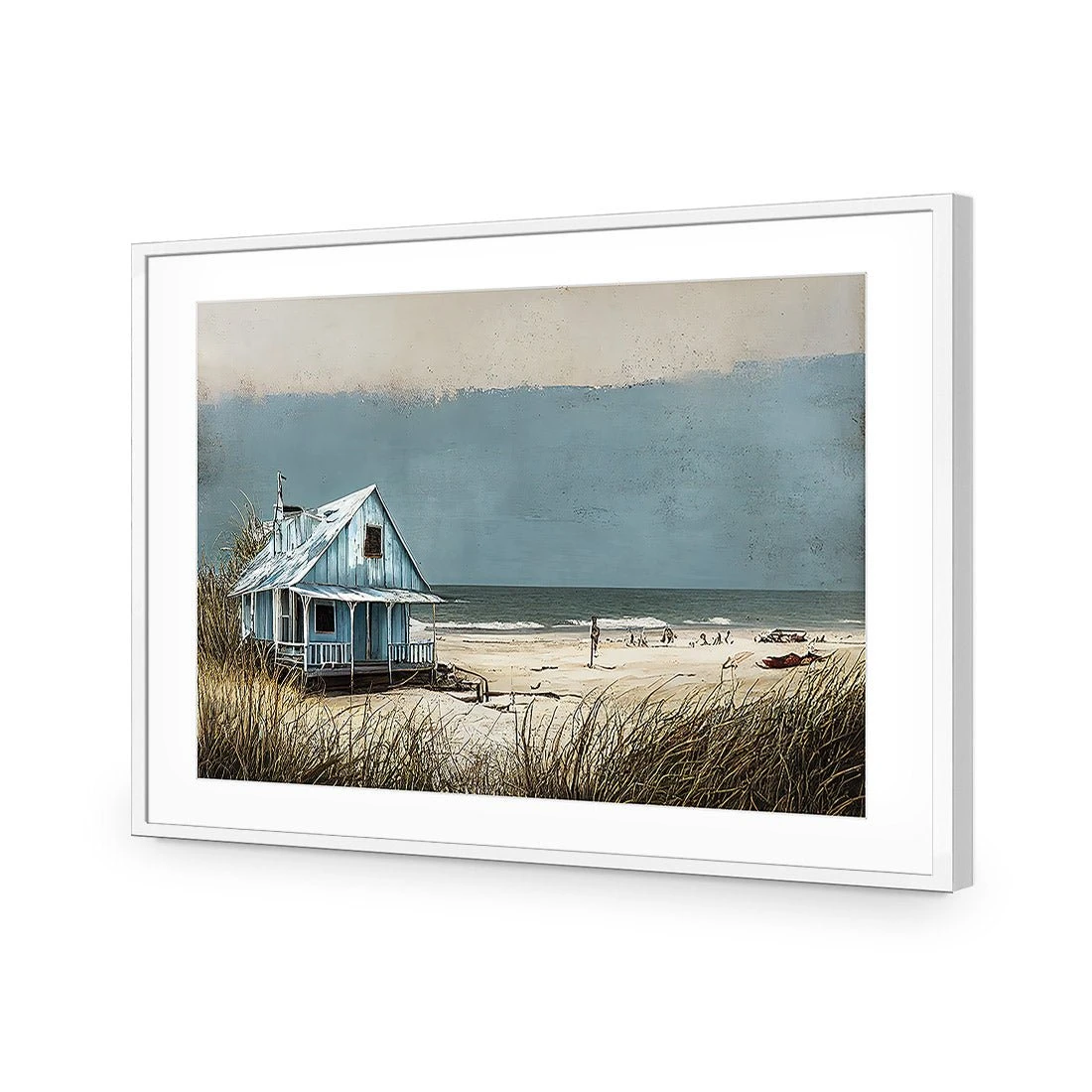 Blue Hut Blue Hut -WALL ART DESGIN SALE blue hut acrylic glass with border white frame 45x30cm 516016