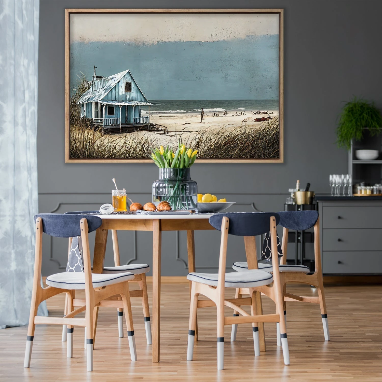 Blue Hut Blue Hut -WALL ART DESGIN SALE blue hut canvas stretched canvas 45x30cm 998865