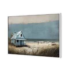 Blue Hut 6 Blue Hut -WALL ART DESGIN SALE blue hut canvas white floating frame 45x30cm 165105