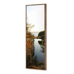 Blue Pool Of Yamba (long) -WALL ART DESGIN SALE blue pool of yamba long canvas oak floating frame 60x20cm 728747