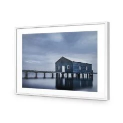 Boatshed Blues -WALL ART DESGIN SALE boatshed blues acrylic glass with border white frame 45x30cm 810593
