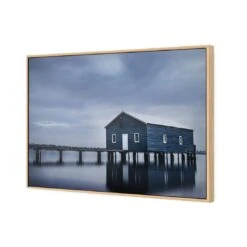 Boatshed Blues -WALL ART DESGIN SALE boatshed blues canvas oak floating frame 45x30cm 422963