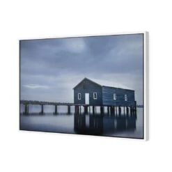 Boatshed Blues -WALL ART DESGIN SALE boatshed blues canvas white floating frame 45x30cm 810611