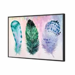Boho Feathers, Teal Canvas Art 4 Boho Feathers, Teal Canvas Art -WALL ART DESGIN SALE boho feathers teal canvas art 45x30cm black frame 685394