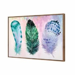 Boho Feathers, Teal Canvas Art 6 Boho Feathers, Teal Canvas Art -WALL ART DESGIN SALE boho feathers teal canvas art 45x30cm natural frame 244388