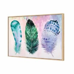 Boho Feathers, Teal Canvas Art 7 Boho Feathers, Teal Canvas Art -WALL ART DESGIN SALE boho feathers teal canvas art 45x30cm oak frame 334980