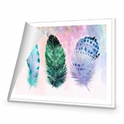 Boho Feathers, Teal Canvas Art 8 Boho Feathers, Teal Canvas Art -WALL ART DESGIN SALE boho feathers teal canvas art 45x30cm rolled canvas 359653