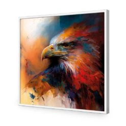 Bold Eagle II -WALL ART DESGIN SALE bold eagle ii acrylic glass no border white frame 37x37cm 595055