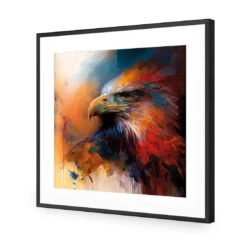 Bold Eagle II -WALL ART DESGIN SALE bold eagle ii acrylic glass with border black frame 37x37cm 609786