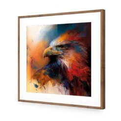 Bold Eagle II -WALL ART DESGIN SALE bold eagle ii acrylic glass with border natural frame 37x37cm 902571